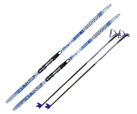 Лыжный комплект (лыжи, палки, крепления) 